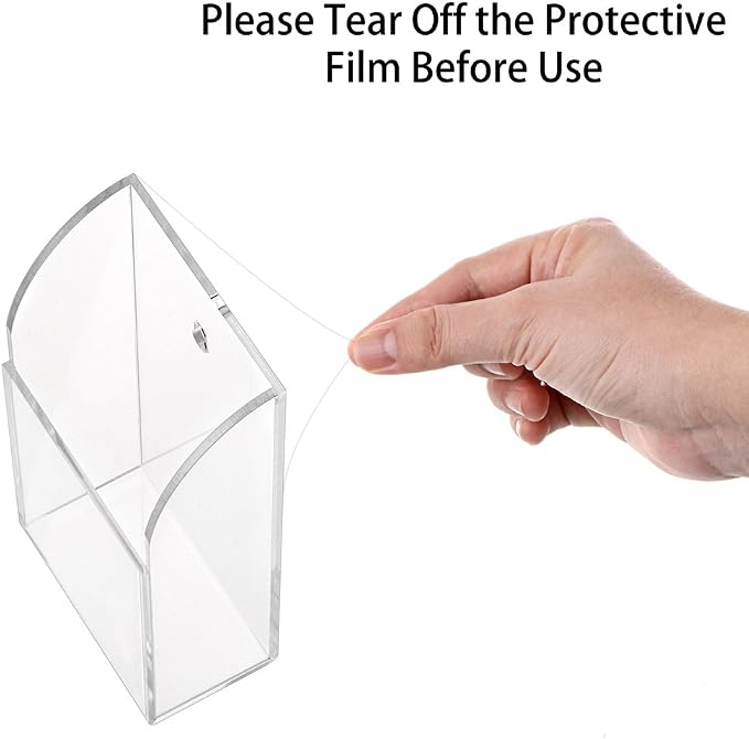 Hipiwe Wall Mount Remote Control Holder Clear Acrylic Media Organizer Storage - Image 2