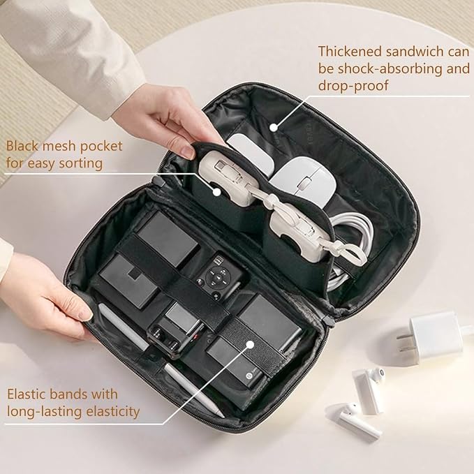 Kaxich Travel Electronics Organizer, Electronics Accessories Bag Portable Cable - Image 2