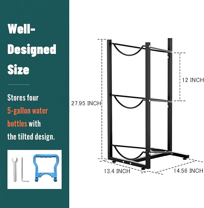 MYLOLF 5 Gallon Water Jug Holder : 3 Tier Water Jug Stand Holder - Image 5