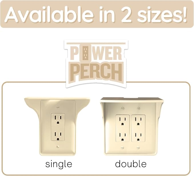 BeraTek Power Perch Wall Outlet Shelf | Declutter & Reclaim Counter Space | - Image 9