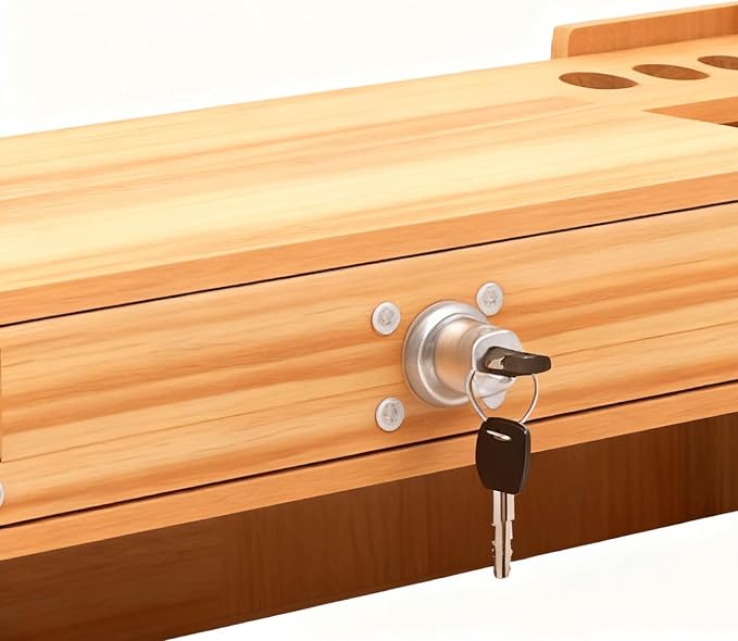 Computer Monitor Stand, Wooden Desktop Organizer Shelf - Image 6