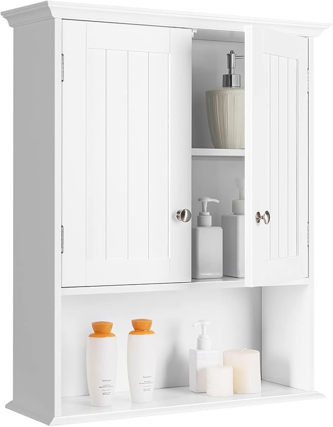 Tangkula Bathroom Wall Cabinet, Wooden Hanging Storage by TANGKULA
