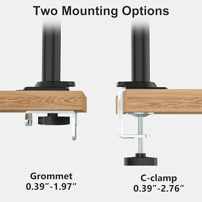 WALI Dual Monitor Mount, 13-32 Inch Adjustable Spring Dual Monitor Arm - Image 6