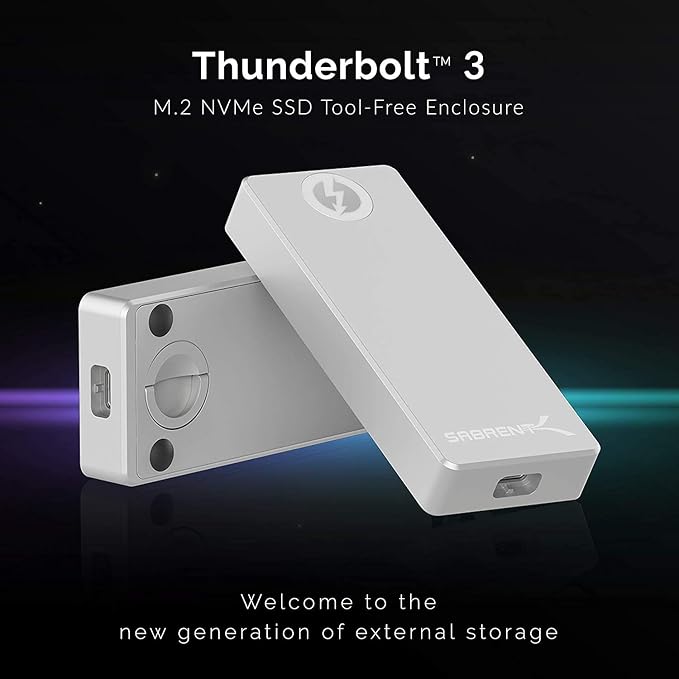 SABRENT Thunderbolt 3 Certified M.2 NVMe SSD Tool Free Solid Aluminum Enclosure - Image 2