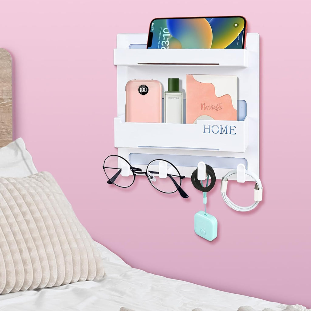 CHENYAOAI Bedside Shelf Accessories Organizer, Wall Mount Self Stick