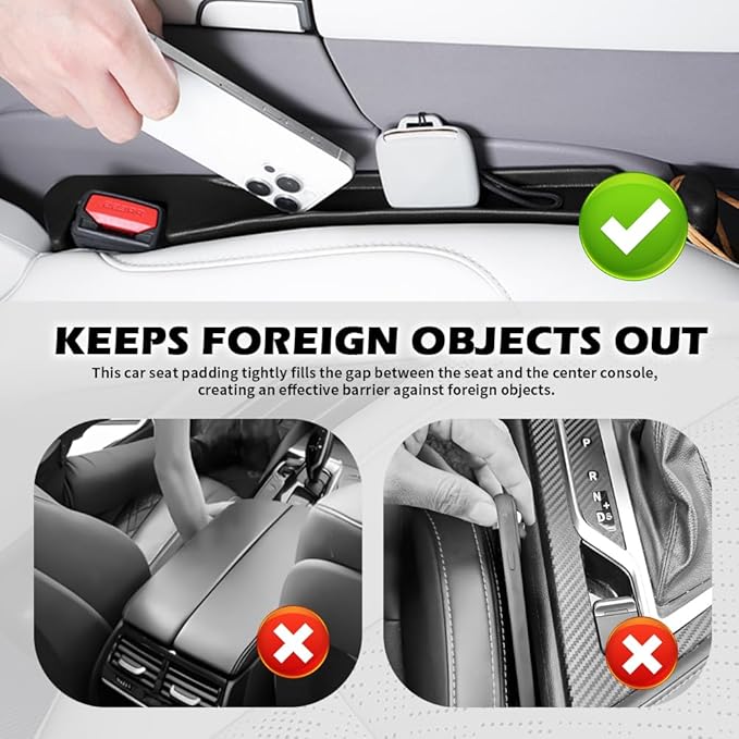 2PCS Car Seat Gap Filler Organizer, 3 in 1 Car Seat Side Gap Filler - Image 3
