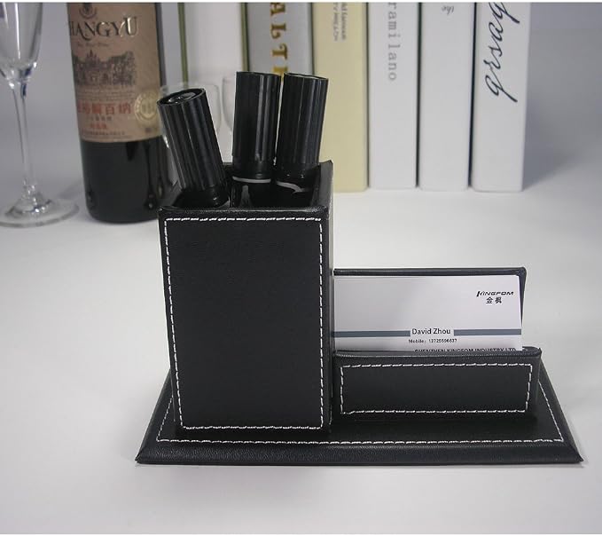 KINGFOM PU Leather Desk Organizer and Accessories, Pencil Holder - Image 6