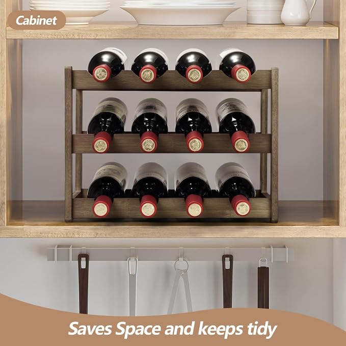 Bamboo Wine Rack, Sturdy and Durable Wine Storage Cabinet Shelf, Wine Racks - Image 3