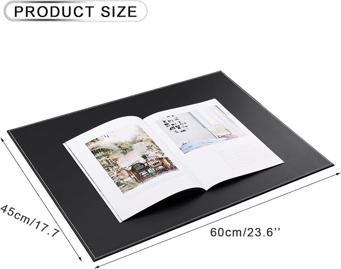 KINGFOM Desk Pad & Mat 24" x 18" Protector Large Mouse Pad PU Leather - Image 2