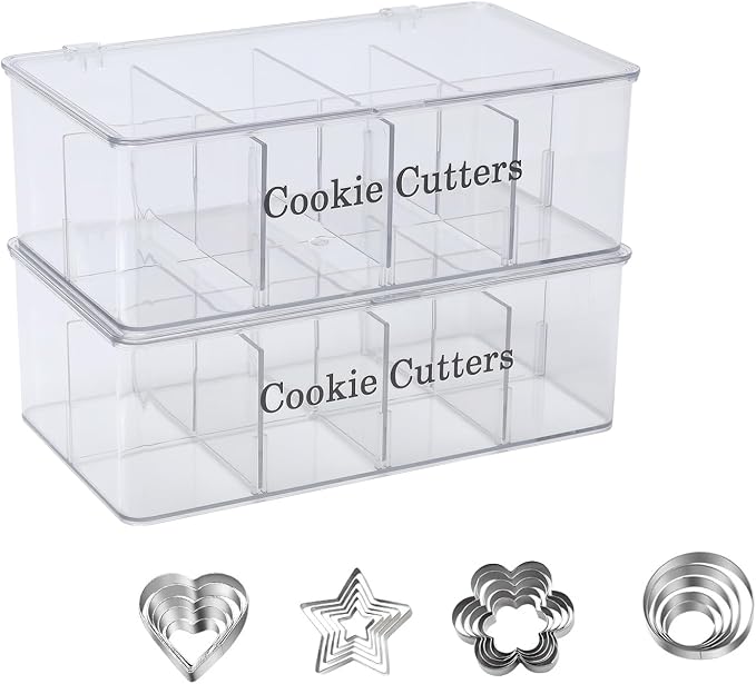 2 Pack Cookie Cutter Tool Storage Box, Cake Decorating Supplies Storage by Unknown