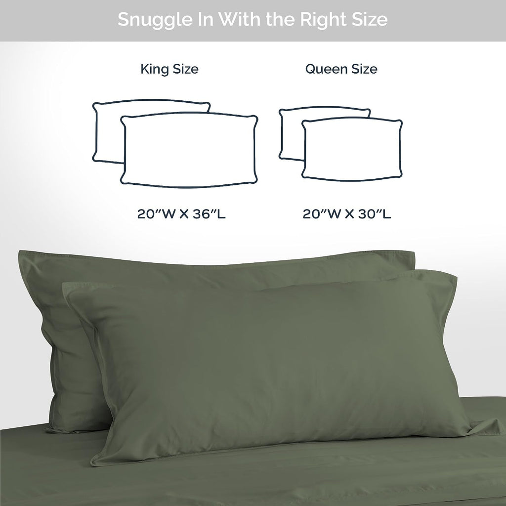 100% Viscose from Bamboo Pillowcase, Set of 2 King Pillow Cases