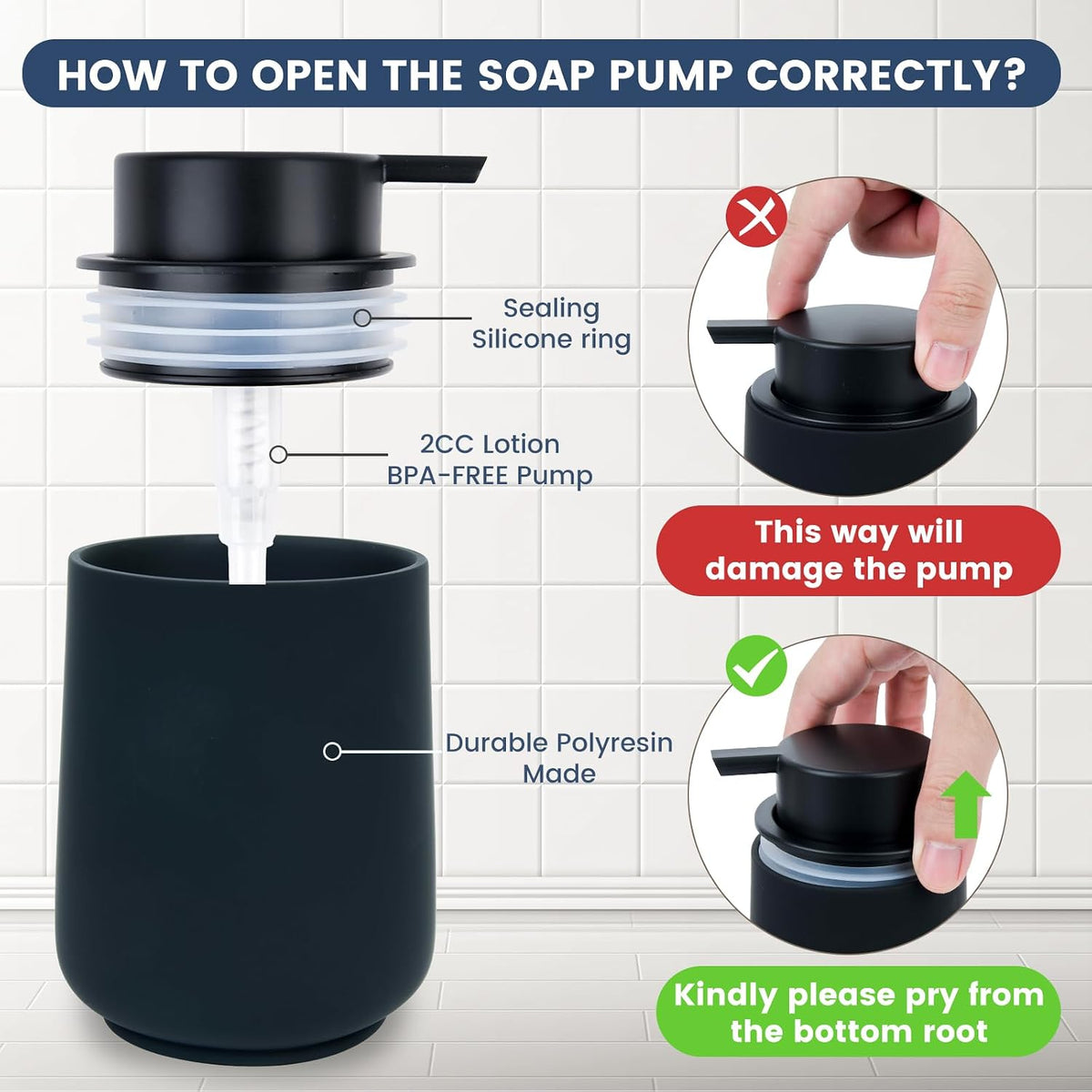 Black Bathroom Accessories Set - 4 Pcs Bathroom Accessory Sets with