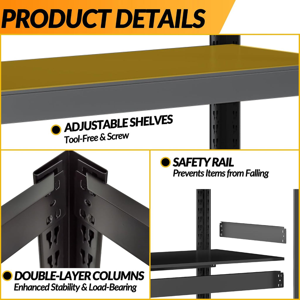 Metal Garage Storage Shelves Heavy Duty Shelving Unit 3 Tier Steel