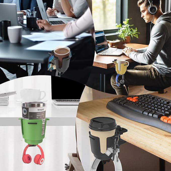 2-in-1 Upgraded Desk Cup Holder, Anti-Spill Table Cup Holder - Image 7