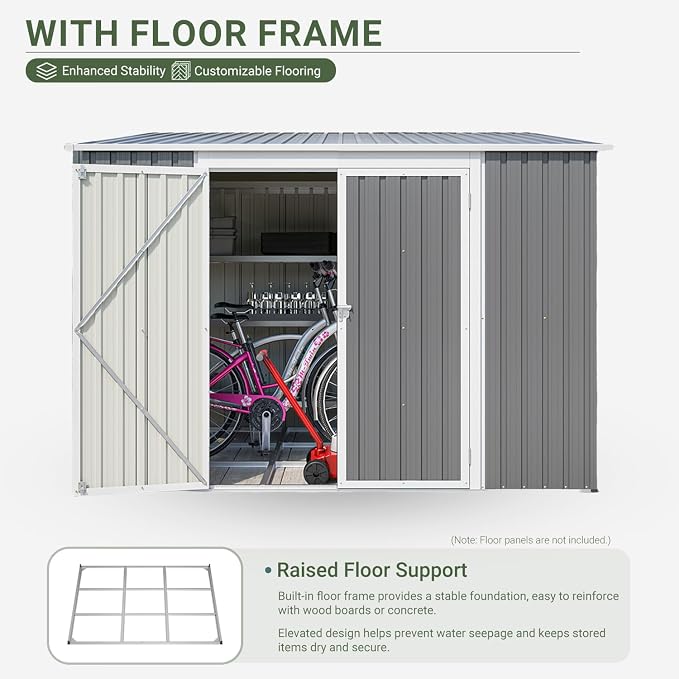 8x6 FT Outdoor Storage Shed - Image 3