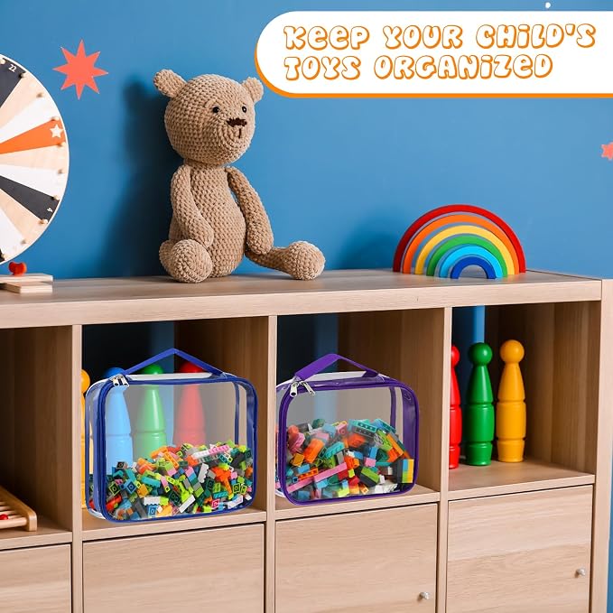 Sanwuta 6 Packs Toy Storage Bags, PVC Organizing Case Bags - Image 6