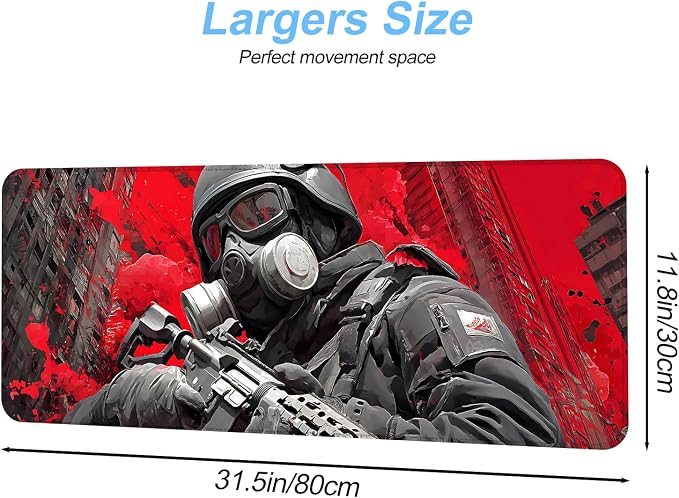 Tactical Soldier Gaming Mouse Pad – 31.5" x 11.8" Extended Desk Mat - Image 2