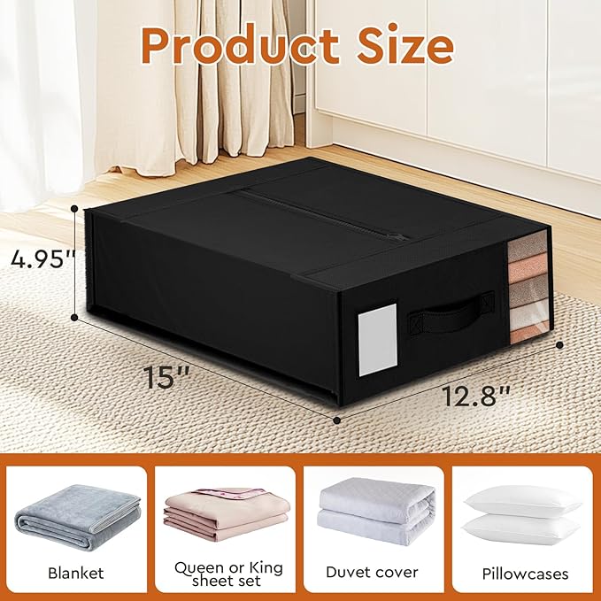 2 Pack Bed Sheet Closet Organizers and Storage, Sturdy Foldable Storage - Image 2