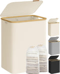 SONGMICS Laundry Hamper with Lid, 2-Section Large Laundry Basket, 34.3-gallon by SONGMICSbySONGMICSHOME