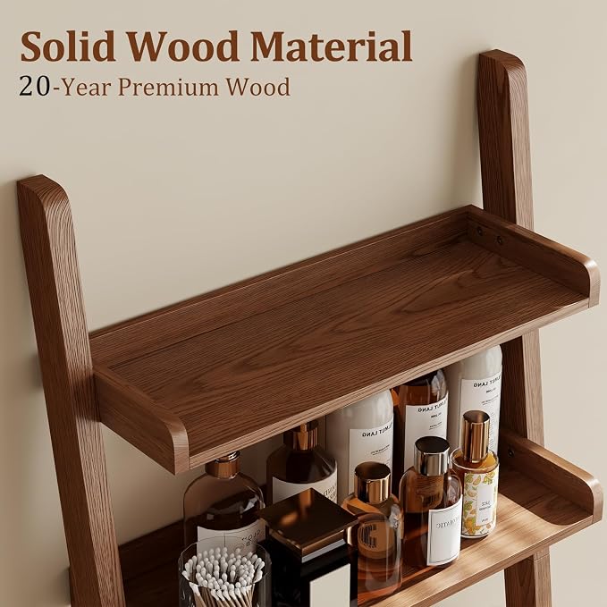 Over The Toilet Storage Shelf Wood, 3-Tier Above Toilet Organizer Rack - Image 5