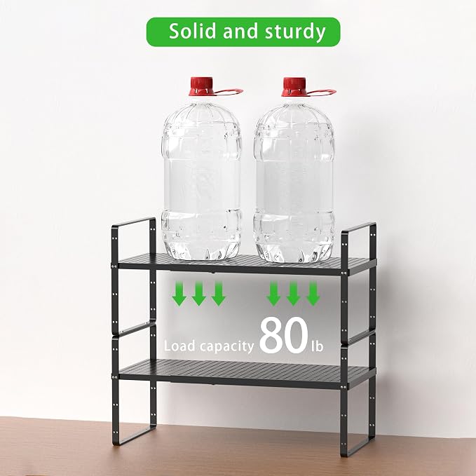 Expandable Cabinet Storage Shelf Stackable Organizer Rack - Image 3