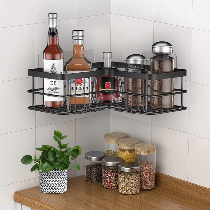 Yazoni Corner Shower Caddy, Rustproof Bathroom Shower Organizer Storage - Image 8