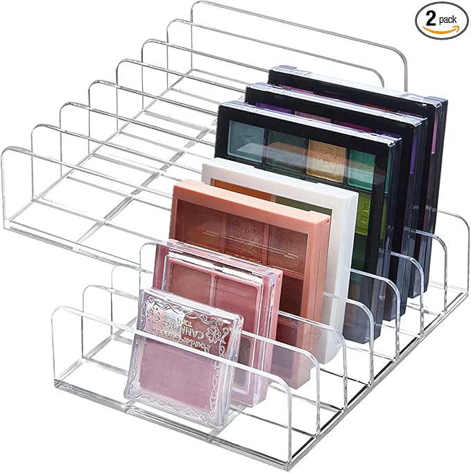TUZAZO 2 Pack Acrylic Eyeshadow Palette Makeup Organizer by TUZAZO