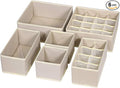 6 Pack Foldable Drawer Organizer Dividers Cloth Storage Box Closet Dresser by TENABORT