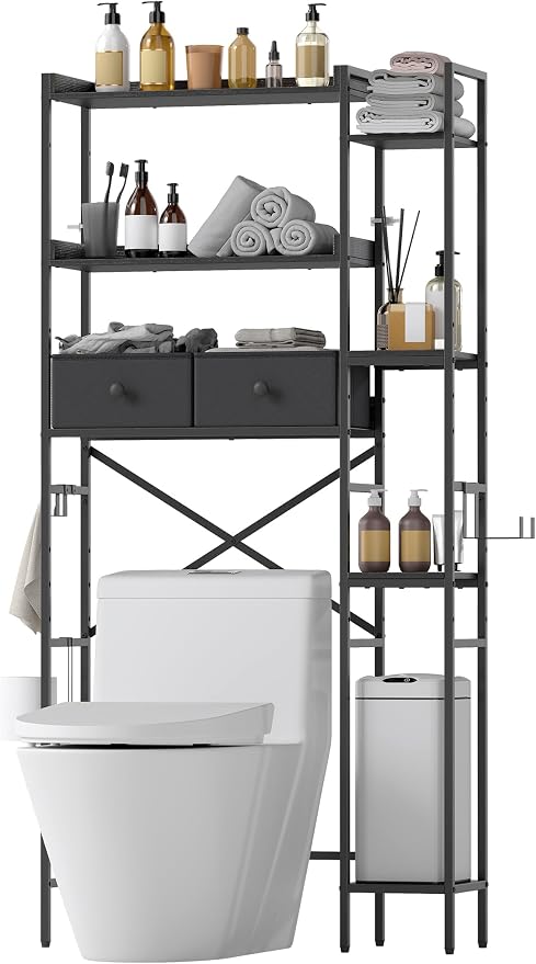 Over The Toilet Storage Rack, 7-Tier Over Toilet Bathroom Organizer by Suuiwau