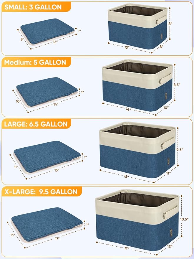 BALEINE 3 Pack Fabric Storage Bins - Image 2