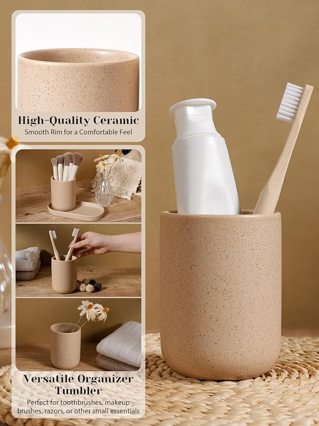 INGOFIN 3 Pcs Ceramic Bathroom Accessory Set - Image 3