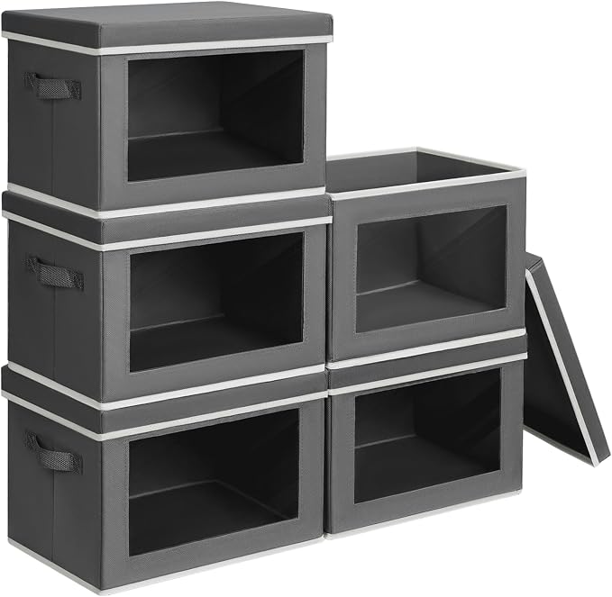 Stackable Storage Bins with Lids by Homsorout