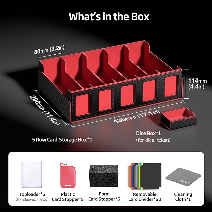 Trading Card Storage Box 5-Row 3900+ Capacity, TCG MTG Card Case - Image 2