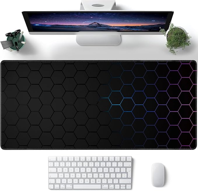 Hexagon Honeycomb Large Mouse Pad, Gaming Keyboard Desk Pad, Extended Mouse Mat - Image 2
