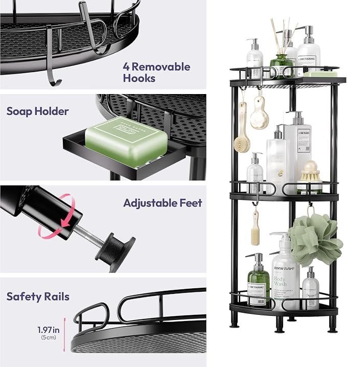 SWTYMIKI Corner Shower Caddy Standing - Image 5