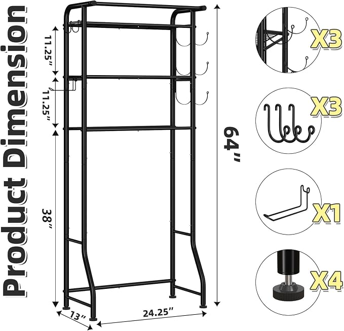 Simple Trending 3 Tier Over The Toilet Rack, Shelf Bathroom, Bathroom Stand - Image 3