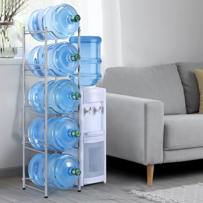 smusei 5 Gallon Water Bottle Holder 5 Tier Detachable Water Cooler Jug Holder - Image 7