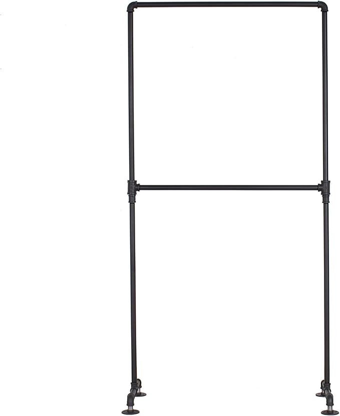 Industrial Pipe Double Rail Clothing Rack by William Robert's Vintage - Image 3