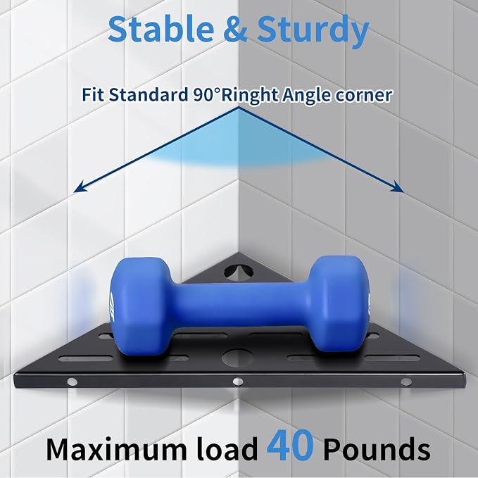 Shower Corner Shelf 304 Stainless Steel Shower Caddy 2 Tier Shower Organizer - Image 8