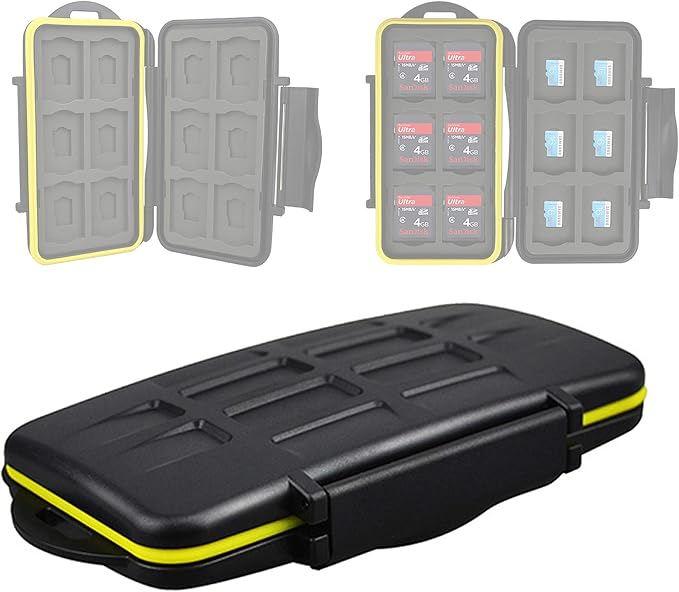 JJC MC-SDMSD24 Ruggard SD Card Case, Micro SD Card Case, Water-Resistant Case by Fotasy