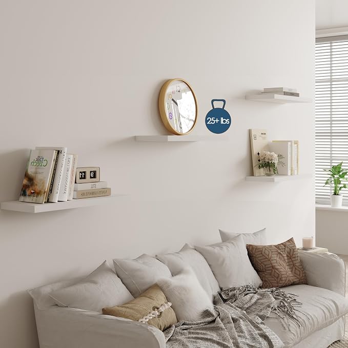 Wall Shelf Set of 3, Wooden Floating Wall Shelf - Image 6