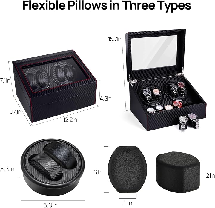 Watch Winder for Automatic Watches, Ultra Quiet Motor, 4 Automatic Watches and - Image 9