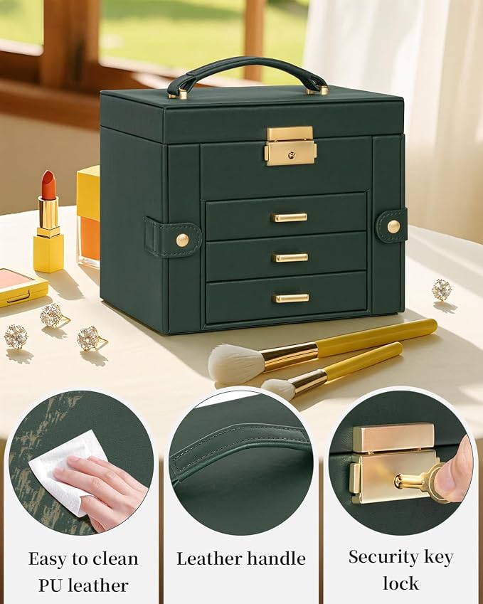 TORIBIO Jewelry Box for Women, Leather Jewelry Organizer - Image 7