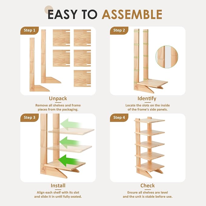 5-Tier Wooden Bookshelf for Small Spaces – Narrow Space-Saving Bookcase & - Image 5