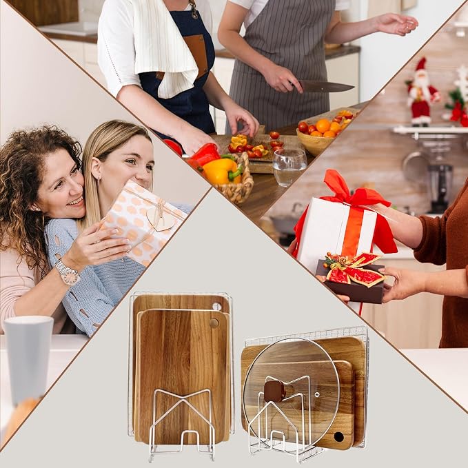 Pot Lid Organizer Cutting Board Holder Inside Cabinet 304 Stainless Steel Pots - Image 8
