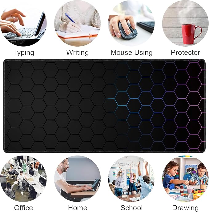 Hexagon Honeycomb Large Mouse Pad, Gaming Keyboard Desk Pad, Extended Mouse Mat - Image 7