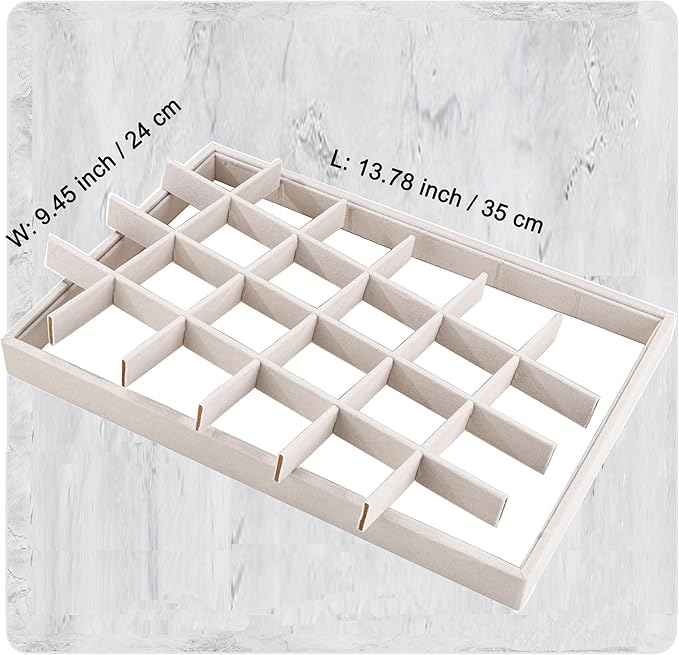 Mornajina 24 Grids Stackable Jewelry Tray Organizer - Image 4