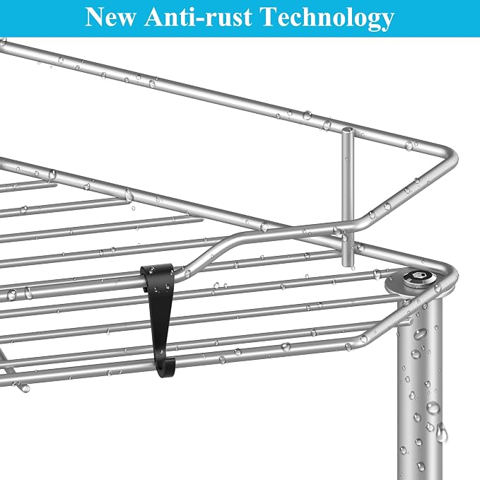 2 Tier Floor Standing Corner Shower Caddy Organizer Shelf - Image 3