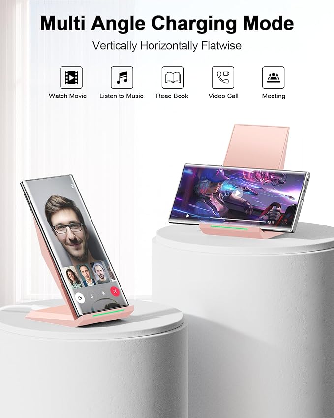 Wireless Charger with USB C Phone Charger, Qi Certified Charging Stand with 20W - Image 5