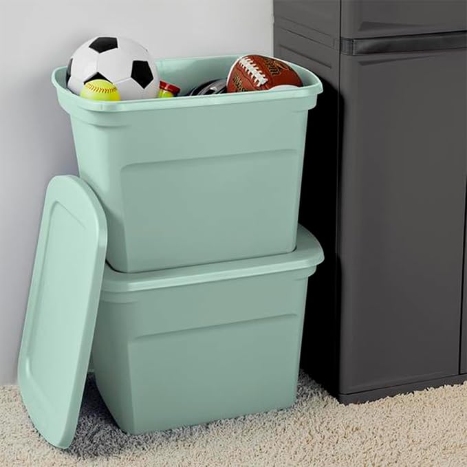 Sterilite 32 Pack Tote, Plastic Stackable Storage Bin Container - Image 5